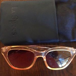 Le Specs Pink Lucite Sunglasses